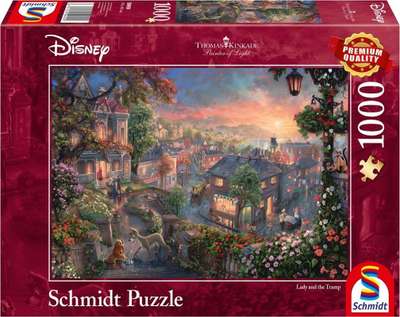 Puzzle Disney Schmidt Lady and the Tramp, 1000 pjesë, shumëngjyrësh