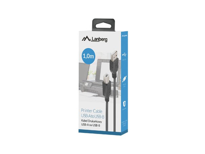 Kabllo USB Lanberg, USB-A me USB-B, 1 metër, 2.0, e zezë