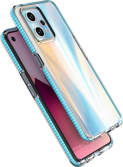Kuti mbrojtëse Hurtel Spring Case për Realme 9 Pro Plus / Realme 9, silikoni, me kornizë, e zezë