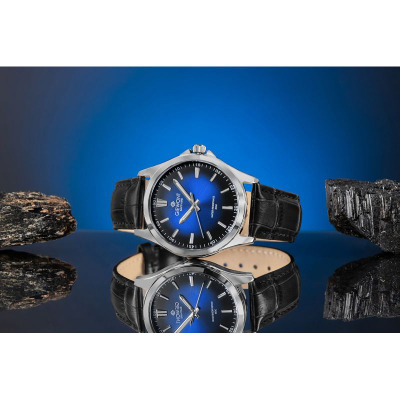 Orë dore meshkujsh Giewont Elegance GW5160-A6, quartz, xham sapphire, e zezë e kaltër