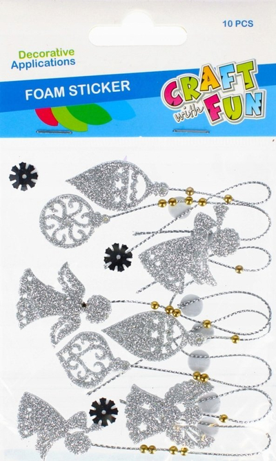 Ngjitëse dekorative Craft with Fun 480834, për Krishtlindje, shkumë me shkëlqim, në ngjyrë ari edhe argjendi