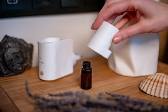 Difuzor aromash Humanas Home Spirit, me sensor lëvizjeje, LED, i bardhë