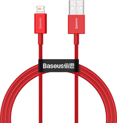 Kabllo USB Baseus Superior USB A në Lightning, 1 m, e kuqe