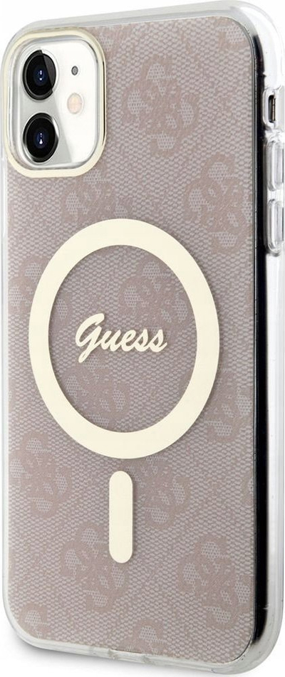 Kallëp telefoni Guess GUHMN61H4STP për iPhone 11, 4G MagSafe, rozë