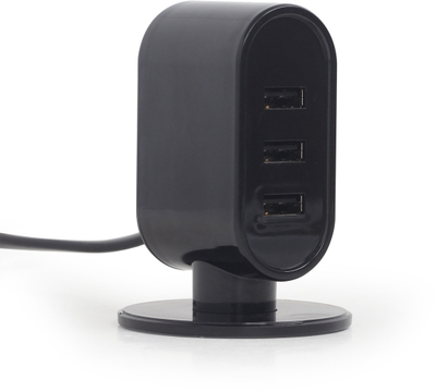 Работен полнач Gembird EG-U3C3A-01-MX, 3 USB порти, за мобилни уреди, црн и бел