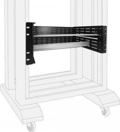 Set montimi DIN rail Delock 4U, për raft 19", metal, i zi