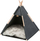 Tendë tipi për mace Trixie Tipi, me jastëk me lesh, me skelet druri, gri e errët