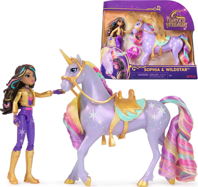 Set lodër Unicorn Academy Sophia dhe Wildstar, me 2 aksesorë kalërimi, për fëmijë 4+