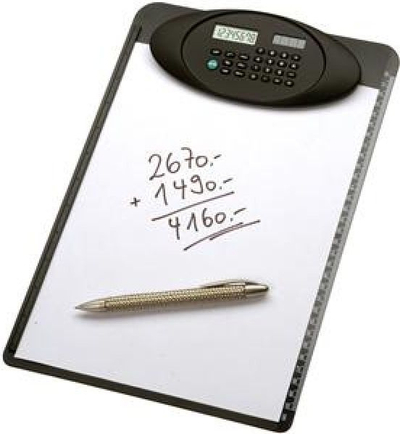 Tabelë e dokumenteve me kalkulator Genie (10215), A4, e zezë