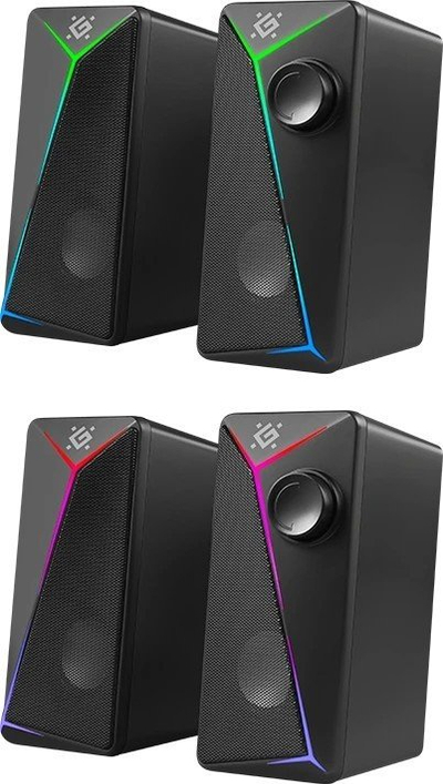 Bokse për PC Defender J5 2.0, 6W, USB, me LED, të zinj