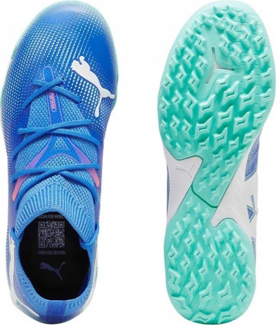 Këpucë futbolli për fëmijë PUMA FUTURE 7 MATCH TT Mid Jr, për terren sintetik, qafë e mesme, blu