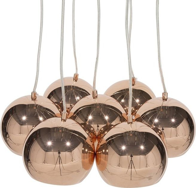 Lampë varëse OLZA metal, 7 sfera, bakër