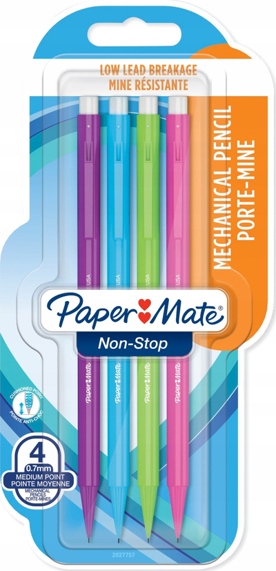 Laps mekanik PaperMate Non Stop, 0.7mm, pako me 48 copë, ngjyra neon përzjer