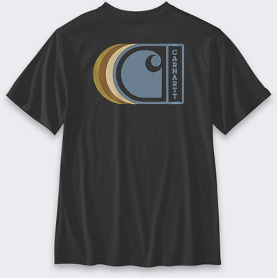 Bluzë Carhartt C Graphic, përzierje pambuku me poliestër, për burra, e zezë blu