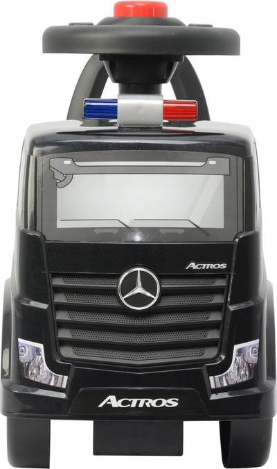 Makinë lodër me hipje LEAN Toys Mercedes Actros Police 3316A, për kalamaj 3+, e zezë