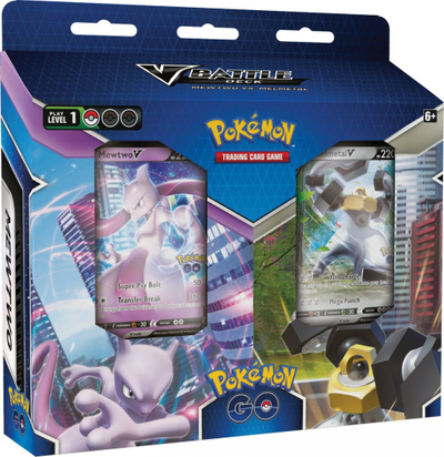 Lojë me letra Pokémon TCG Pokémon GO V Battle Deck, Mewtwo V kundra Melmetal V, set me 2 deck