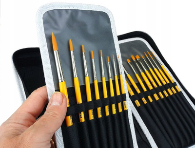 Set furça pikture AMMO Brush Arsenal, 17 furça sintetike, këllëf mbrojtës, shumëngjyrësh