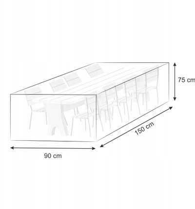 Mbulesë mobileri kopshti Aptel R1, 150 x 90 x 75 cm, i zi