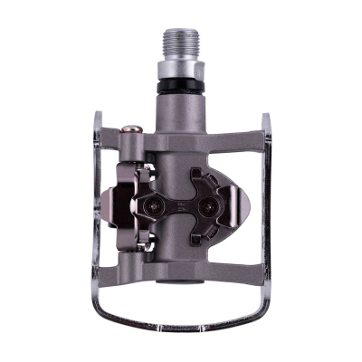 Pedale biçiklete Shimano SPD PD-M324, alumini, sistem SPD, argjendtë
