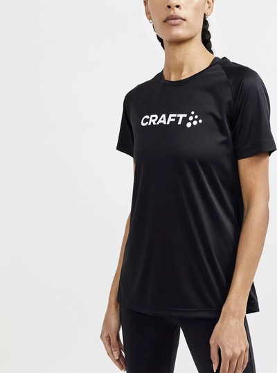 Bluzë sportive Craft Core Unity Logo Tee W, 100% poliester, e bardhë