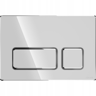 Buton shkarkimi Alca PLAST Flush Button Block, me dy shkarkime, krom me shkëlqim