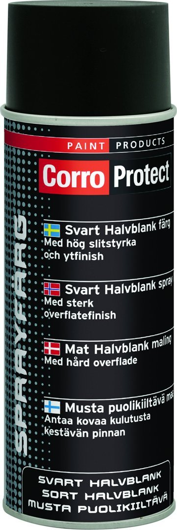 Spray bojë CorroProtect Glossy, 400 ml, e zezë me shkëlqim