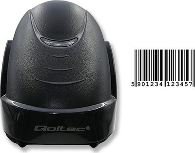 Lexues barkodësh Qoltec, laser 1D, USB, i zi