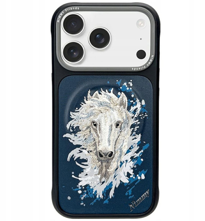 Капак за телефон Nimmy Horse MagSafe за iPhone 17 Pro, со магнет, темно сина