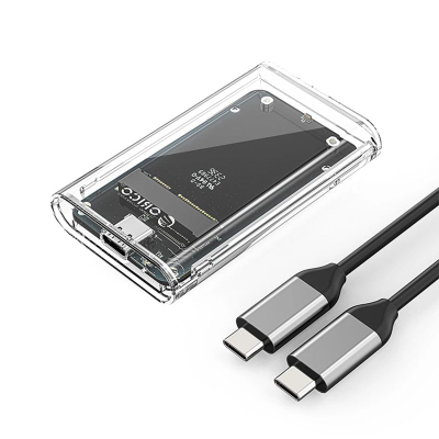 Kuti e jashtme SSD Orico TC10-MS, mSATA, USB-C 3.2 5Gb/s, transparente