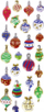 Ngjitëse zbukuruese Craft with Fun Christmas, toptha dhe yje, shumëngjyrëshe