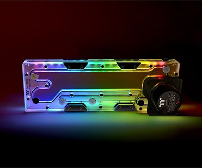 Pompë uji për PC Thermaltake Pacific DP100 D5 Plus, distro plate, RGB, transparente