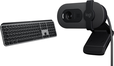 Set tastierë dhe kamerë Logitech MX Keys S for Mac Brio 100, wireless, Full HD 1080p, gri Space Gray