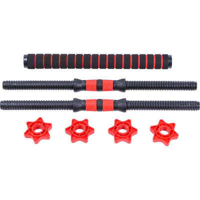Set peshash Pure2Improve Hybrid Dumbbells 20 kg, i rregullueshëm, i zi me të kuqe