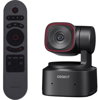 Веб-камера OBSBOT Tiny 2 Lite Remote Combo, Full HD 1080p, PTZ, црна