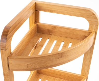 Raft këndor banjoje pa markë, 3 rafte, bambu natyral, kafe
