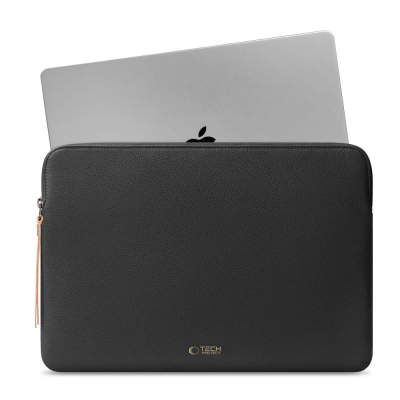 Këllëf laptopi Tech-Protect Fleece, 15–16", lëkurë eko, i zi