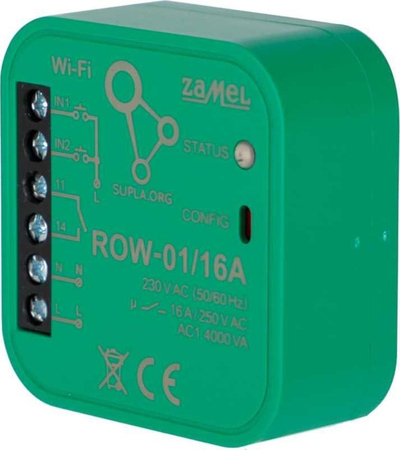 Modul Wi‑Fi Zamel Supla ROW 01 16A, 1 kanal, montim i fshehtë, i bardhë