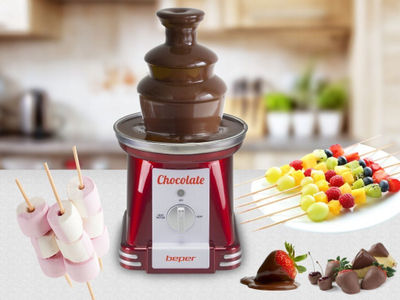 Shatërvan çokollate Beper P101CUD200, 750 ml, 3 nivele, i kuq