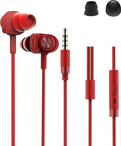 Kufje in-ear Remax RM-900F, me mikrofon, vibrim për gaming, të kuqe