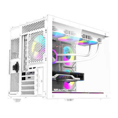Kuti kompjuteri DarkFlash B275 PRO, mini tower, 6 ventilatorë, e bardhë