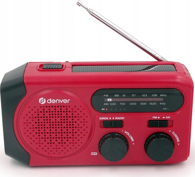 Radio emergjence Inter Sales SCR-2010, 2000mAh, power bank USB, e kuqe