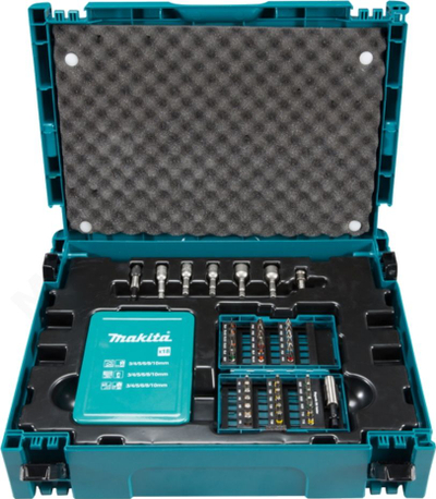 Set me turela Makita dhe shpuese druri, 62 copë Makpac (B-53908)