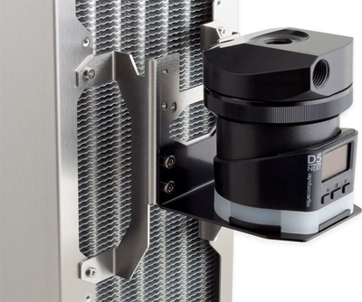Mbajtëse pompa uji Aqua Computer D5, për ventilator 140 mm, çelik inox, argjendi