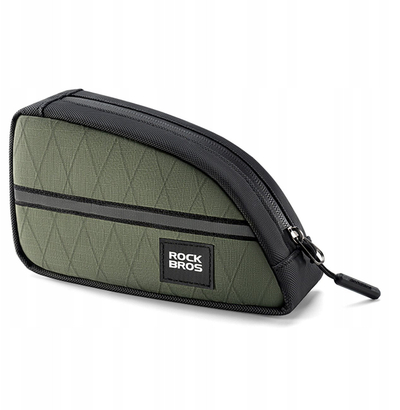 Триаголна чанта за рамка на велосипед Rockbros, 0.8L, зелена