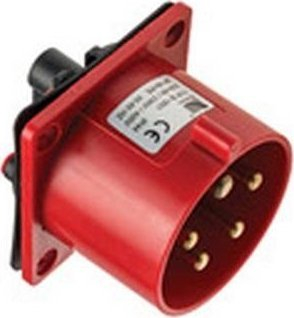Prizë industriale Pawbol panel-mount, 400V, 32A 5P IP44, e kuqe