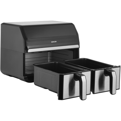 Fritezë Sencor SFR 9500SS, 8l (2x4l) e zezë / argjendi
