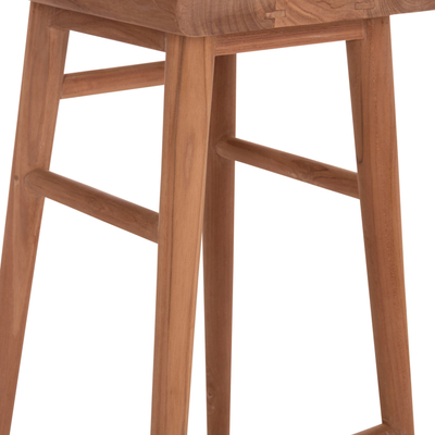 Tabure bar-i HomeMarkt Bolmar HM18108, dru teak masiv, lartësi 74cm, ngjyrë natyrale