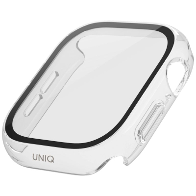 Заштитна маска Uniq Nautic за паметен часовник Apple Watch 46mm, со вградено стакло, проѕирна