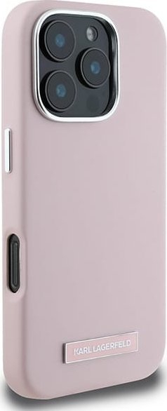 Kapak telefoni Karl Lagerfeld KLHMP16XPGMSRPP, për iPhone 16 Pro Max, me MagSafe, rozë