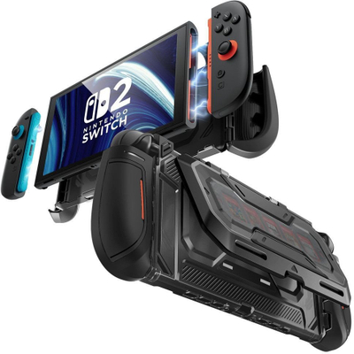 Mbulesë mbrojtëse Supcase Titan për Nintendo Switch 2, me mbështetëse, e zezë